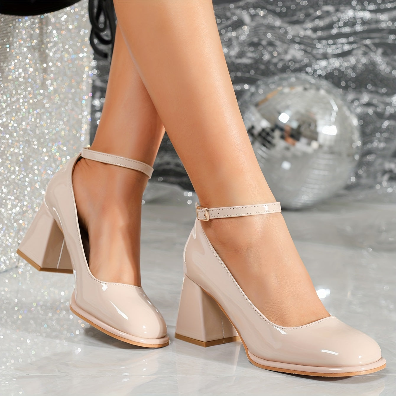 Celeste™ | Patent Leather Heels with Strap